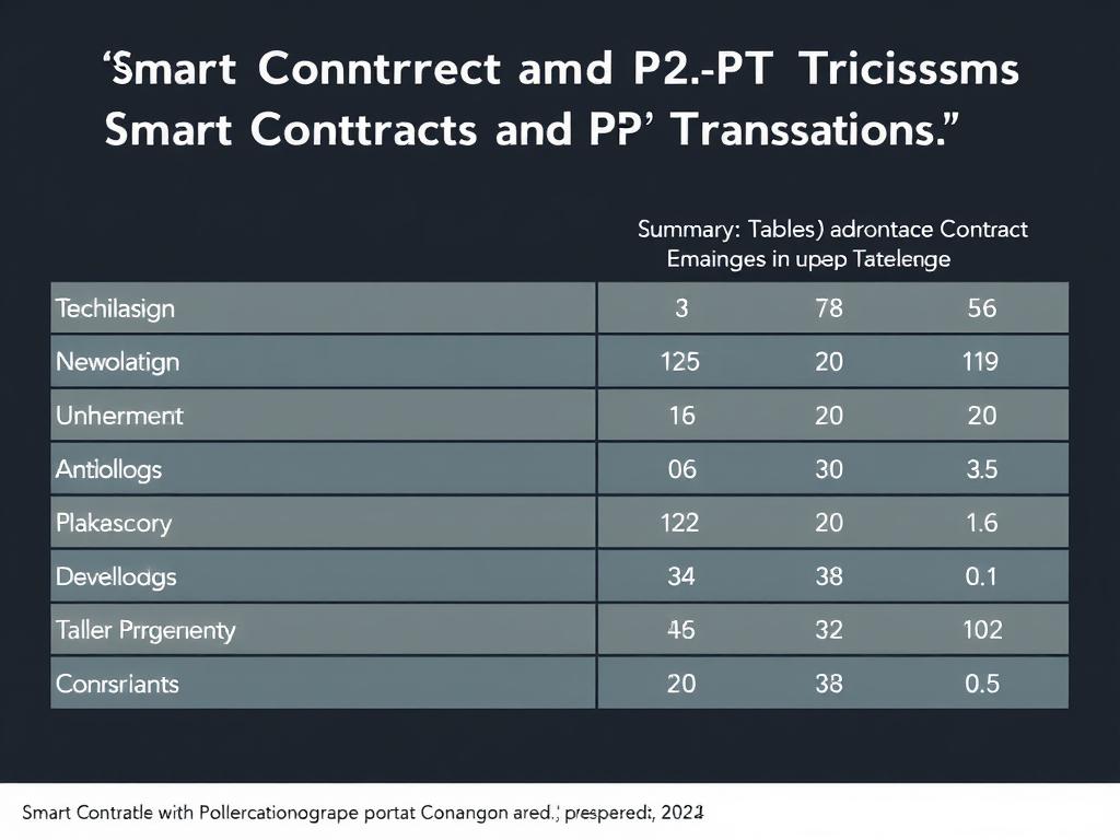 Smart Contracts and P2P Transactions. Summary Table: Smart Contracts vs Traditional Contract Enforcement in P2P Transactions